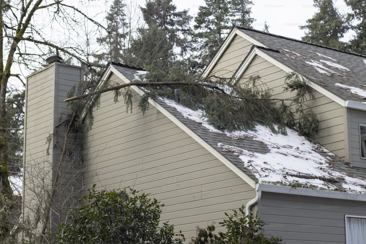 Storm-damaged roof in the Lehigh Valley
